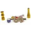 Crystal Smoking Pipe Portable Hookah Tips Hanging Bead Blunt Holders s Metal Smoke Shisha Detachable 115mm KKA8029