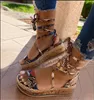 Sandalen 2021 Zomer Women Snake Platform Heels Cross Strap Ankle Lace Peep Toe Fashion Beach Party Ladies Shoes Zapatos de Mujer2072174