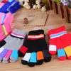 2021New Lovely Colorful Simple Cute Children Gloves Patchwork Colors Fingers Thick Glove 6 Colors Mix Wholesale