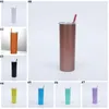 Copos de garrafa de água de copo canecas de aço inoxidável térmicas de aço inoxidável tumenses isoladas tumblers de tumblers de cerveja tampas de café canudas drinkware 20oz shipping mar615