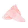 Strumento per massaggio con giada in pietra di quarzo rosa naturale al 100% Guasha Board Gua Sha Trattamento viso Pietra raschiante Cura sana