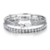Bracciale da donna stile bohémien Bracciale rigido con catena aperta con stella luna e cristallo di diamanti Bracciale rigido 4 pezzi/set