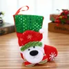 Męskie mini wiszące skarpetki Śliczne cukierki torba na prezent Snowman Santa Claus Deer Bear Stocking na wystrój choinki wisiorek gorący