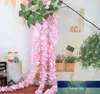 100pcs 1.6 Meter Long Elegant Artificial Silk Flower Wisteria Vine Rattan For Wedding Centerpieces Decorations Bouquet Garland Home Ornament