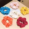 Novas Mulheres Meninas elegante colorido Titular suave cetim Scrunchie Rabo Headband elástico elástico de cabelo Acessórios de Moda cabelo