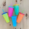 700ml Multicolor Temperature Changing Cup Plastic Insulated Drinking Tumbler With Lids and Straws Magic Coffee Mug Water Bottle 08