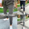 Herren Casual Slim Fit Sporthose Trainingsanzug Skinny Jogger Jogginghose Herren Slim Fit Stretch Skinny Hose Plaid Herren Stretch