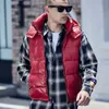 Winter Warm Hooded Feather Cotton Vest Jas voor Mannen Hoge Kwaliteit Patch Geel Zwart Rood Blue Jacks Parka Overjas