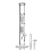 Hookahs Wholesell 15.7 "Bongs Twee lagen acht armboom dubbele perk glazen pijp prachtige zware water bongpijpen