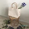 Designer-stor shoppingväska Summer White Casual Totes Jumbo Canvas Totes Beach Bag axelväska248a