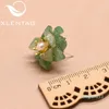 Hot Sale XlentAg Natural Jade Earrings For Women Accessories Clove Earings Stud Real Pearls Stone Flower Boho Silver 925 Jewelry