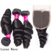 9A Brazilian Human Hair Weaves 3 Bundles With 4x4 Lace Closure Straight Body Wave Loose Wave Deep Wave Kinky Curly Hair Wefts With2234977