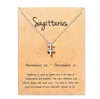 12 zodiaku naszyjniki z karty podarunkowej konstelacji znak wisiorek srebrne łańcuchy naszyjnik dla mężczyzn kobiet biżuteria w biżuterii