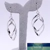 Simple mode spirale balancent boucles d'oreilles pour les femmes or argent plaqué bijoux dame fête cadeaux en gros