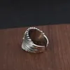 Кольцо из стерлингового серебра 925 пробы, винтажное открывающееся кольцо с Девой Марией, женское и мужское регулируемое кольцо2236350