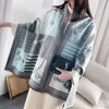 2020 Luxury Cashmere Scarf Women Winter Warm Shawls and Wraps Design hästtryck bufanda tjocka filt halsdukar