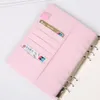 12 Colors Notepad A6 Notebook Binder Diary Handbook Shell Multi-function 6 Circle Ring Simple Portable Office Travel Record Book Cases