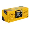 A10 다채로운 나무 휴대용 블루투스 5.0 스피커 알람 시계 LED 디스플레이 스피커 스테레오 데스크탑 서브 우퍼 지원 TF AUX USB FM 라디오