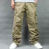 Pantaloni cargo con fodera in pile caldo per uomo Pantaloni larghi larghi in cotone casual Tasca Hip Hop Streetwear Pantaloni da jogging Plus Size 40