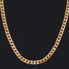 Miami Cuban Link Chain Halsband Guld Silver Color Curb Chains For Hip Hop Mens Jewelry Masculina Whole Rostly Steel Neckoels307846947