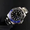 Relógios masculinos de alta qualidade 40mm relógio mecânico automático aço inoxidável azul preto cerâmica safira relógios pulso montre de luxe