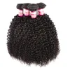 Pérou Kinky Curly non transformé Cheveux Vierge 4 Bundles 400g Lot Remy Bundles cheveux Tissages cuticules Alignés Hair Cut d'un donateur