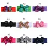 Lantejoulas Bow Headbands bebê bowknot Hairband elásticos largos Turbantes lantejoulas Meninas cabeça bandas Acessórios de cabelo do bebê Headwear 9 Designs