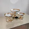 1pcs-5pcs spegel bröllop dekoration 2 eller 3 tier cupcake display guld metall tårta stå lyx fest bord dekoration