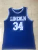 Movie Basketball Jersey 34 Jesus Shuttlesworth maglie Lincoln He Got Game Uomo 100% Stiched Taglia S-XXL