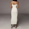 Casual Sukienki 2021 Kobiet Letni Pasek Kobiet Ubrania Bez Rękawów Suknia Plażowa Solidna Kolor Bodycon Tube Sexy Top Fashion