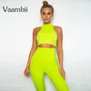 Neon Giysileri Kadınlar 2 Parça Egzersiz Spor Yoga Set Spor Sütun ve Tayt Salonu Setleri Fitness Atletik Çıkarma Aktif Wear3377904