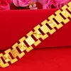 Bracelet épais et plus large en or jaune 24 carats, chaîne de poignet Big Boss, cadeau pour père, bijoux classiques