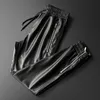 faux leather jogger pants hombres