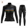 Maglia da ciclismo manica lunga da donna Zootekoi Abbigliamento invernale in pile Pantaloni con bretelle MTB Set Blusas Mujer De Moda 2022