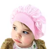 Baby Silky Satin Solid Widebrimma Sleeping Hat Girl Night Sleep Hair Care Care Bonnet Nightcap For Children Unisex Hair Tool4037557