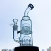 Wholesale Double Tree Perc Glass Bong 8 Inch Thick Oil Dab Rigs 14mm Joint Water Pipes Mini Hookahs With Bowl Or Quartz Banger