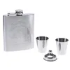7oz Outdoor Portable Stainless Steel Hip Flask Set Small Pocket Wine Bottles Set With Wine Glass Funnel Customizable Hip Flask