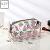 Vattentät transparenta kosmetiska söta väskor Förvaringspåse Makeup Organizer Godkänd Clear Case Toalettry Bag PVC Zipper Travel