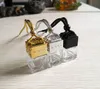 Cube Hollow Diffusori per bottiglie di profumo per auto Retrovisore Ornamento da appendere Deodorante per oli essenziali Diffusore Fragranza Ciondolo bottiglia di vetro vuoto