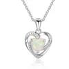 10 Pz in stile romantico argento placcato amore cuore ciondolo collegamento catena collana molti colori gioielli opalite opalite