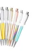 DIY Tubo Vazio Metal Ballpoint Canetas Auto-preenchimento Floating Glitter Flower Pen Crystal Pen Ballpoint Canetas Escrevendo