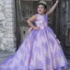 プリンセスレースクリスタルフラワーガールドレスラインスイープトレインカスタムメイド女の子Pageantガウン子供パーティーセレリティドレス