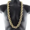 Moda 8 mm 10 mm Hip Hop Rope Naszyjnik 18 -karatowy Złoty Łaźnik Naszyjnik 24 cale dla mężczyzn B029178261