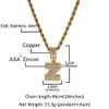 Hip Hop Men 26 Letter Tennis Chain With Pendant Necklace 18K Gold Plated Cuban Link Rostfritt stål Kvinnor 2020 Body Jewelry Custom Name