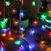 6M 40LED Snowflake String Lights Snow Fairy Garland Decoration For Christmas Tree Happy New Year Fairy Battery Powered Light