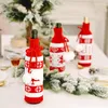 Sac de bouteille d'arbre de cerf de flocon de neige réutilisable tricoté à la main couvertures de bouteille de vin sacs-cadeaux de Noël décorations de dîner de Table de Noël6710131