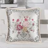 Royal Embroidered Pillowcase 48*48cm Sofa Pillow Case Cover Rose Peony Flower Embroidered Seat Car Sofa Pillowcase Home Decor