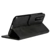 Täck TPU svart mjuk silikon för Sony Xperia 5 II läder flip plånbok telefon case4581561