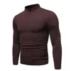 2020 Novos Homens Sexy Slim Fit Turtleneck Sweater Masculino Outono Outono Cor Sólida Manga Longa Pescoço Alto Camisola De Malha Pullovers