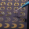 Eco-friendlyGold Metal 3D Nail Sticker Geometric Moon Star Stripes Wave Line Patterns Nail Art Decals Decoration DIY Design Accessories